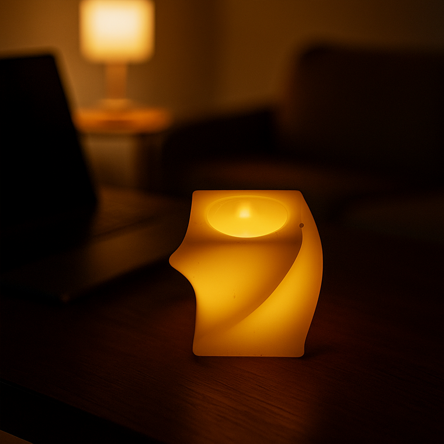 Decorative Square LED Flameless Candles enhancing a modern living space