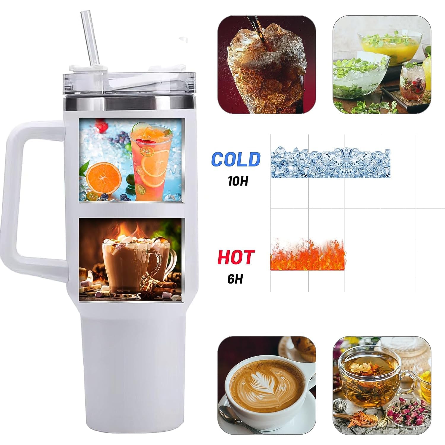 Durable insulated stainless steel tumbler for hot and cold beverages