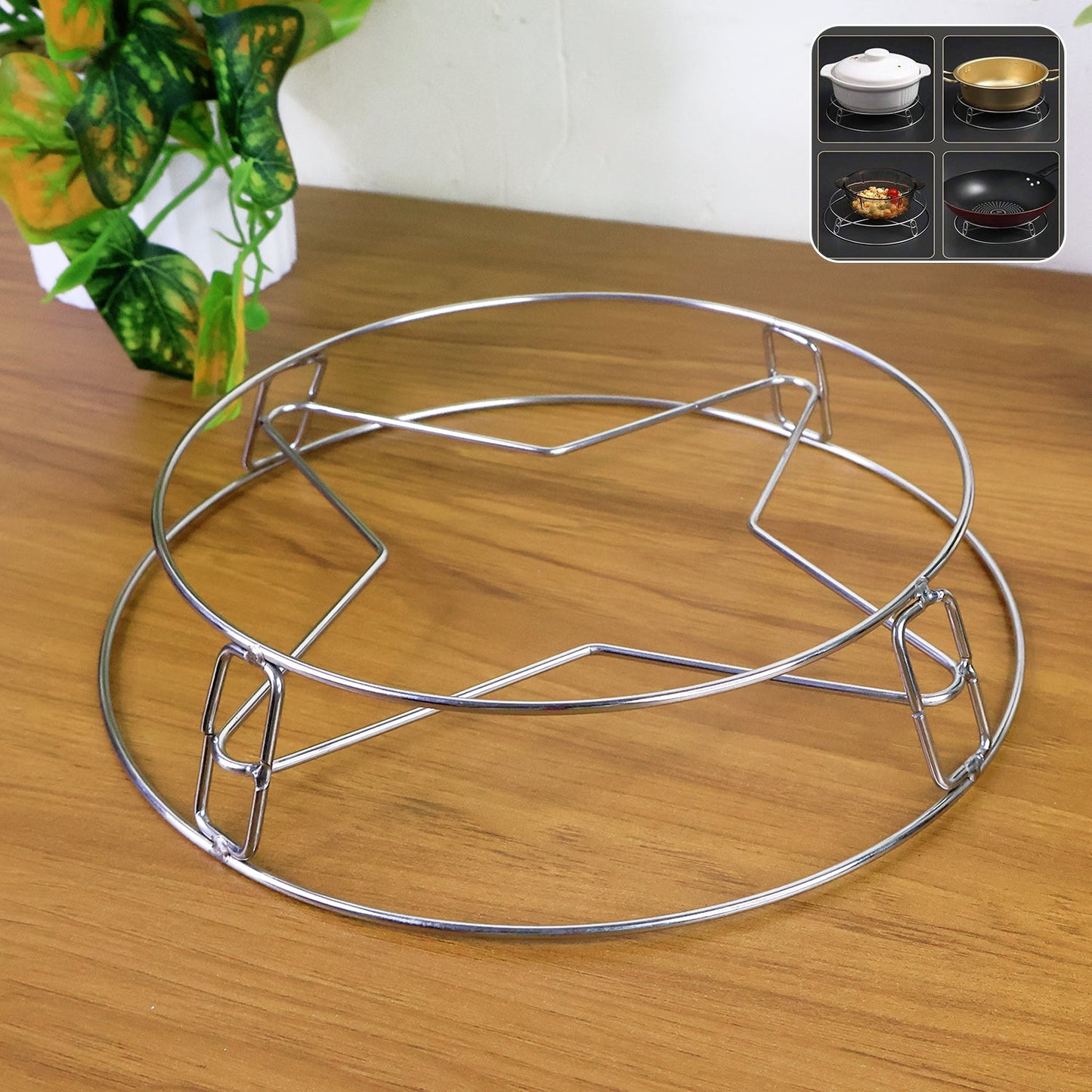Heavy duty stainless steel gas stove stand providing stable cooking support