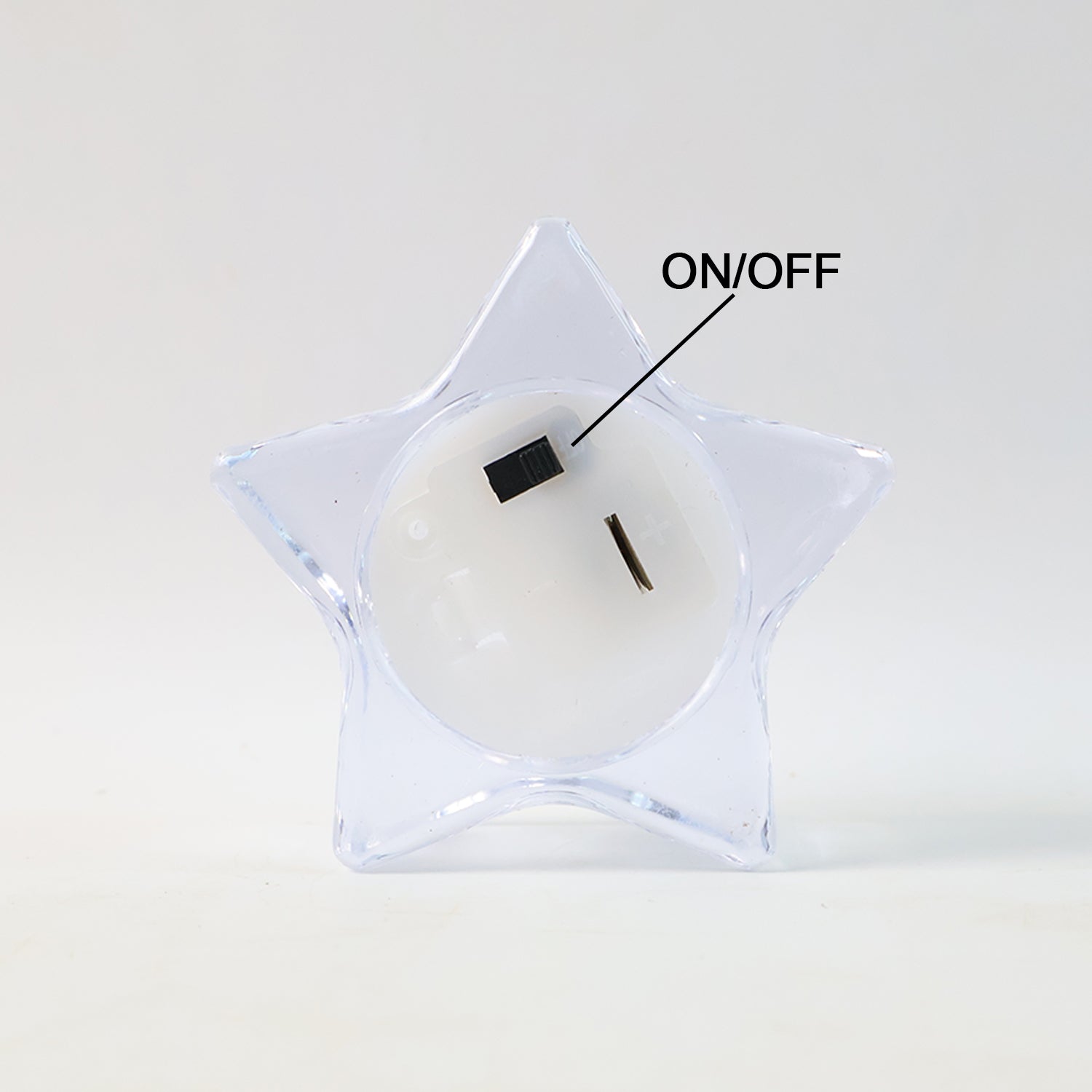 Glowing star-shaped LED tealight candle for festive decoration