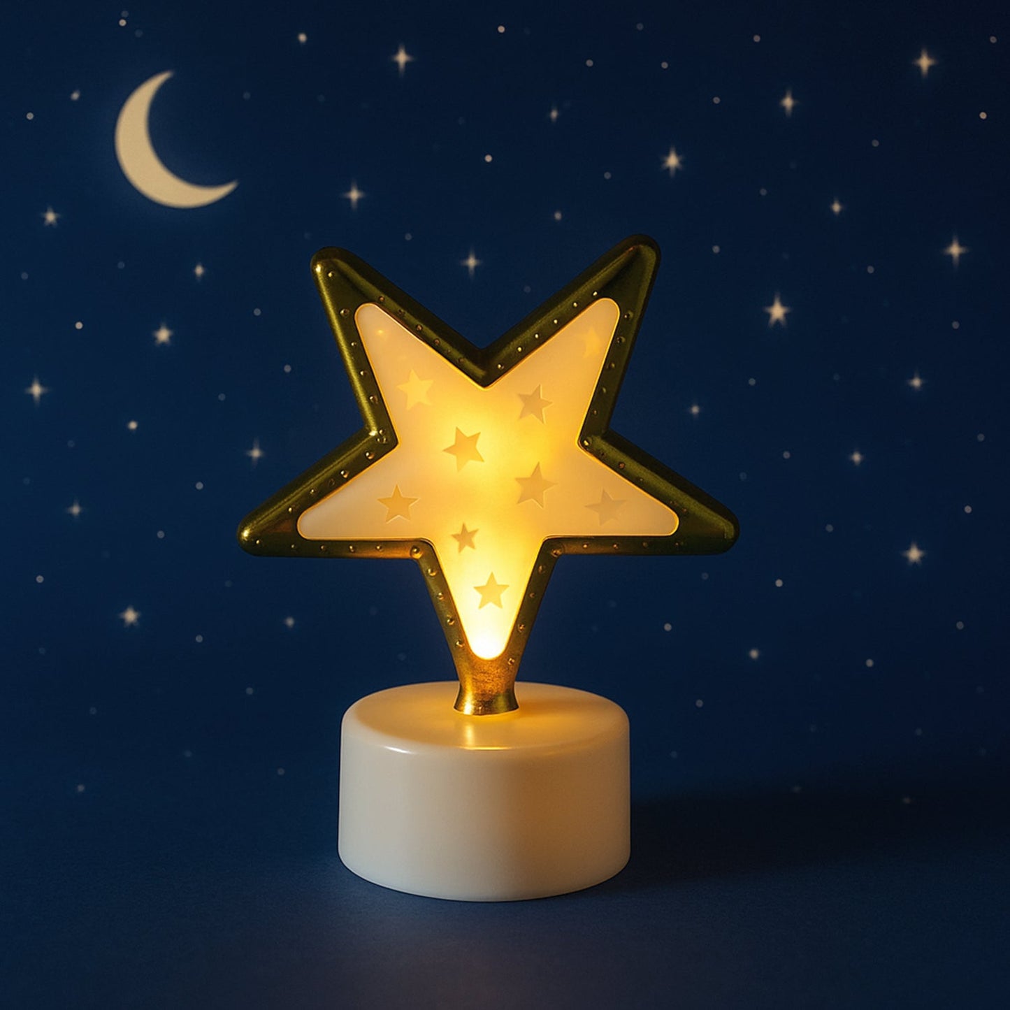 Multiple Star Shaped Flameless LED Candles creating a cozy ambience.