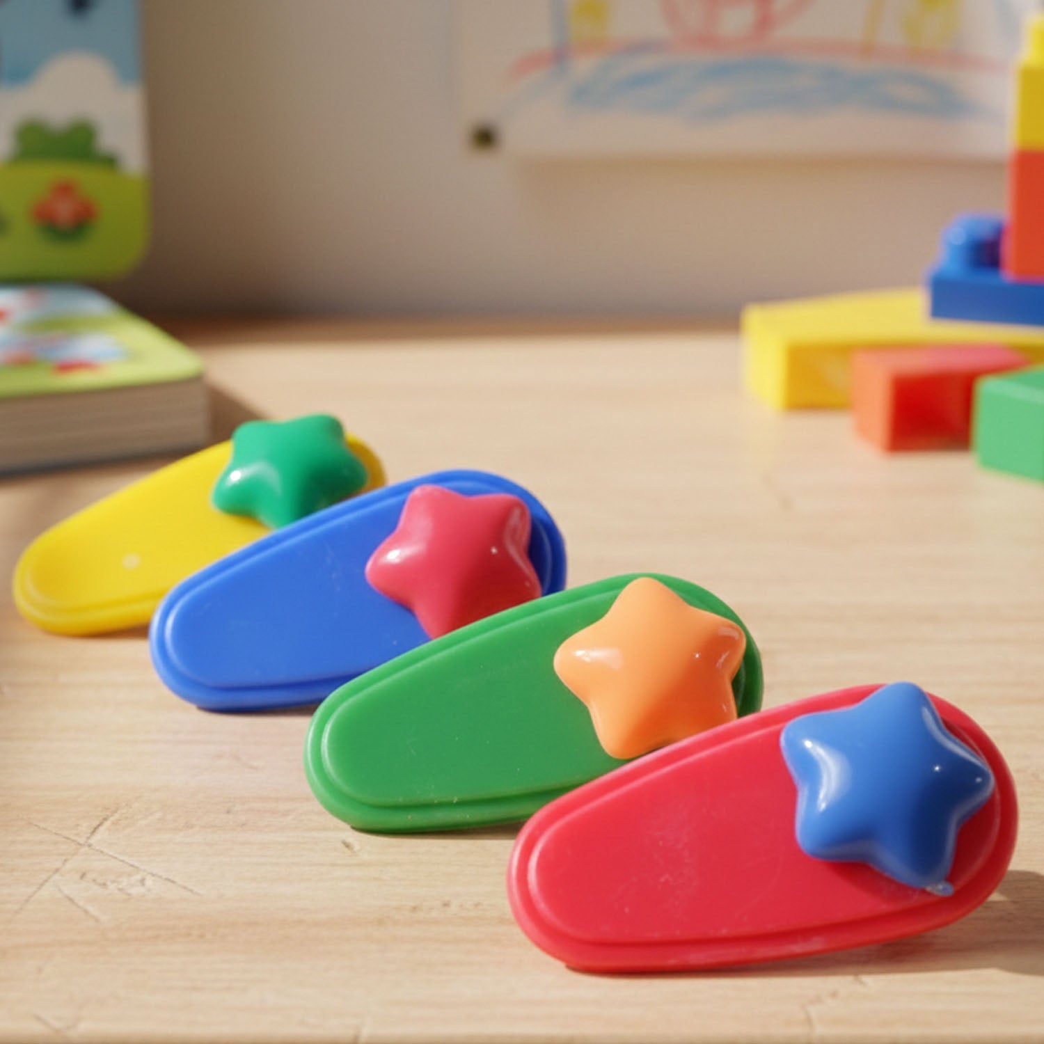 Colorful star-shaped hair clip set perfect for everyday use