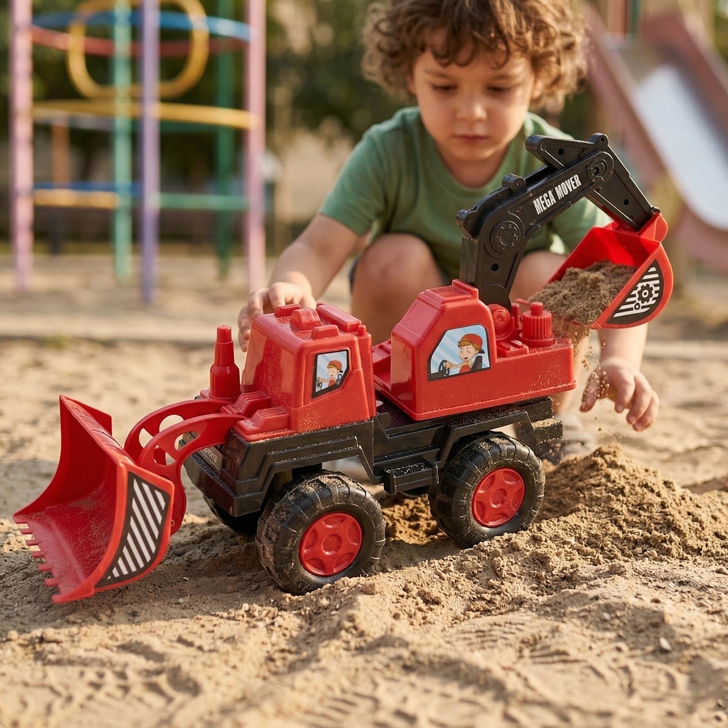 Kids digger truck toy for construction play