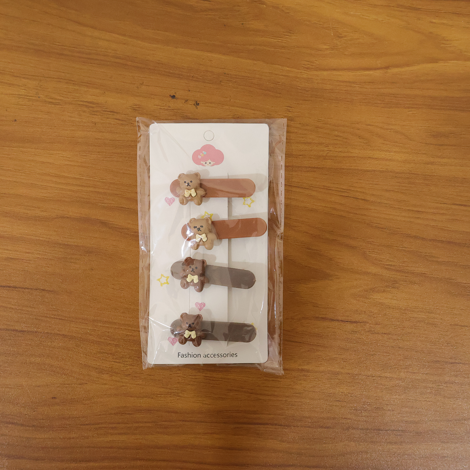 Lifestyle image showing teddy bear hair clips in natural hair styling