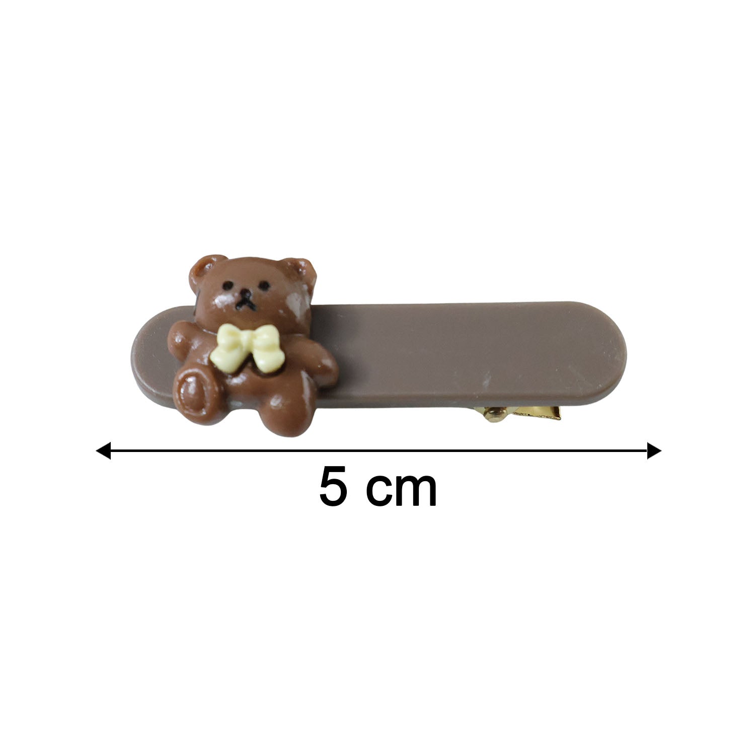 Pack size and measurements for teddy bear decorative hair clips