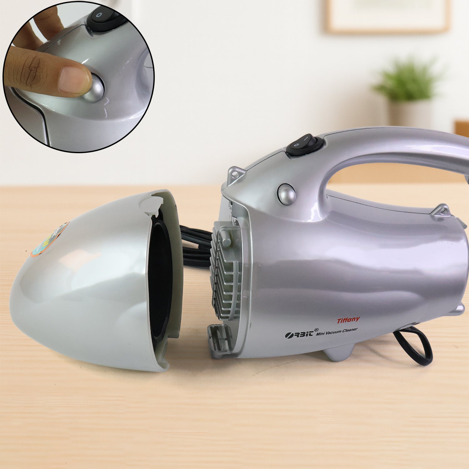 Orbit handheld mini vacuum cleaner with crevice nozzle attachment for detailed cleaning