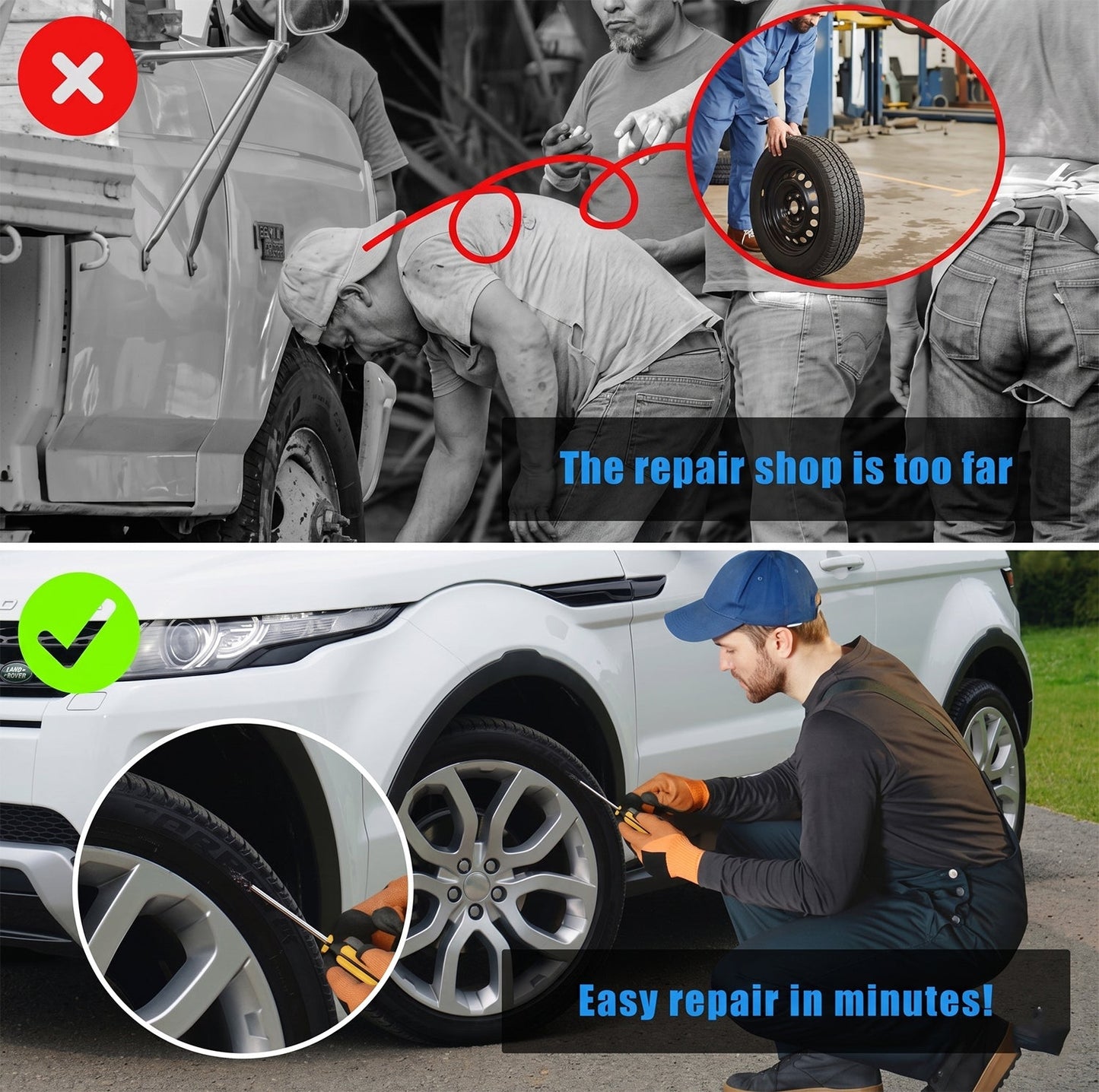 Set of pink tire puncture repair nails