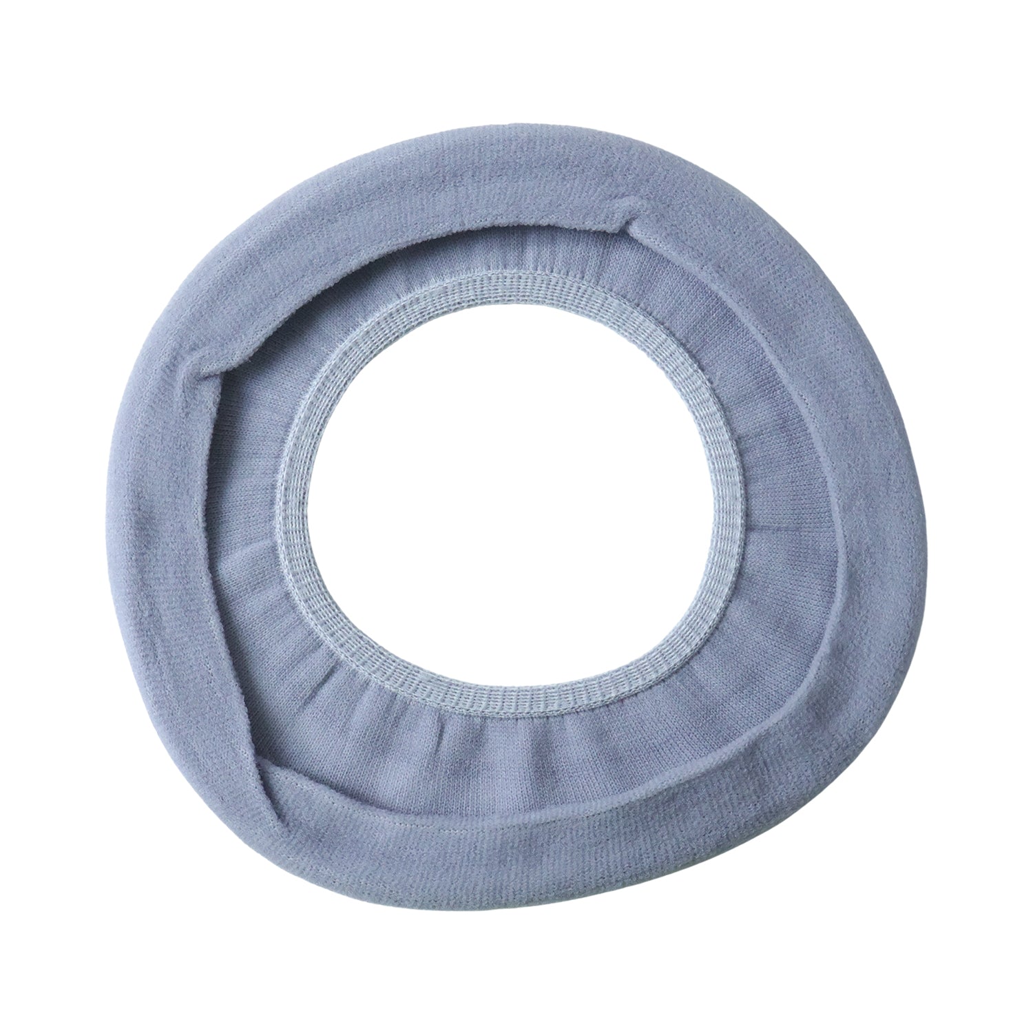 Toilet seat with soft fabric cover installed for hygiene