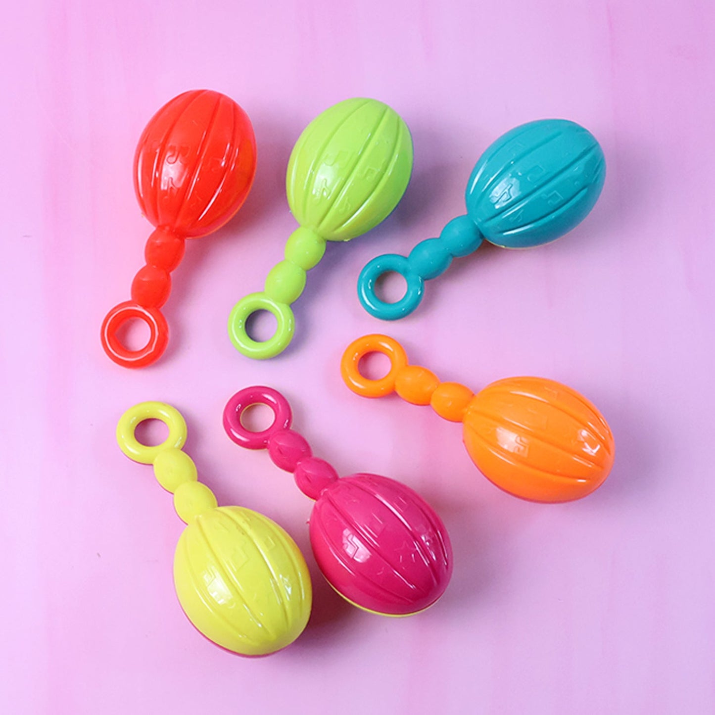 6-piece set of lightweight baby rattles for tummy time