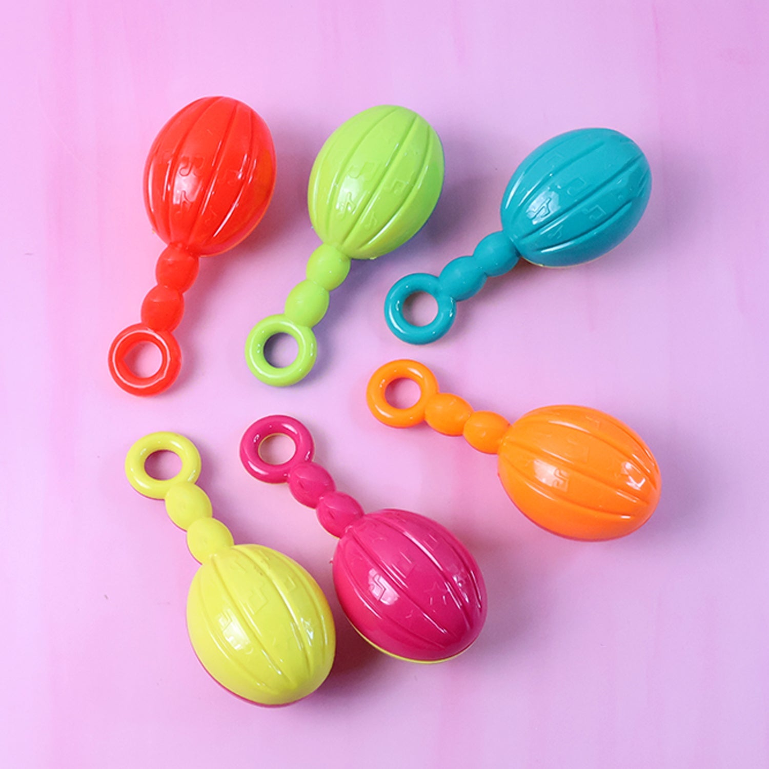 6-piece set of lightweight baby rattles for tummy time