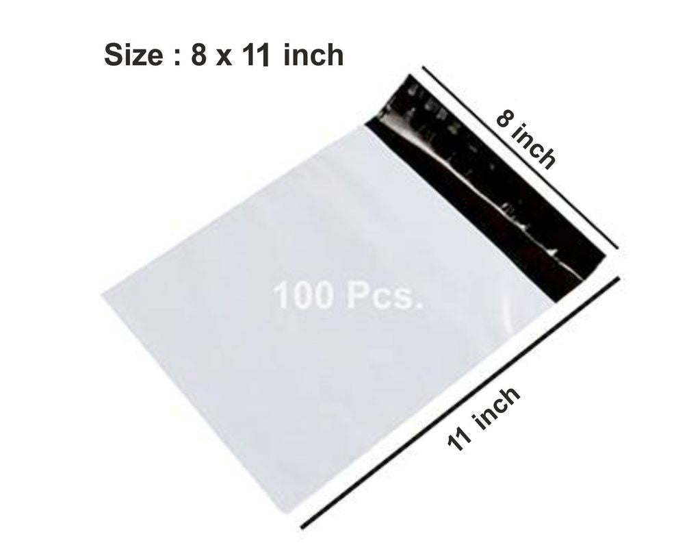 8x11 tamper-proof polybag showing opaque design for privacy.