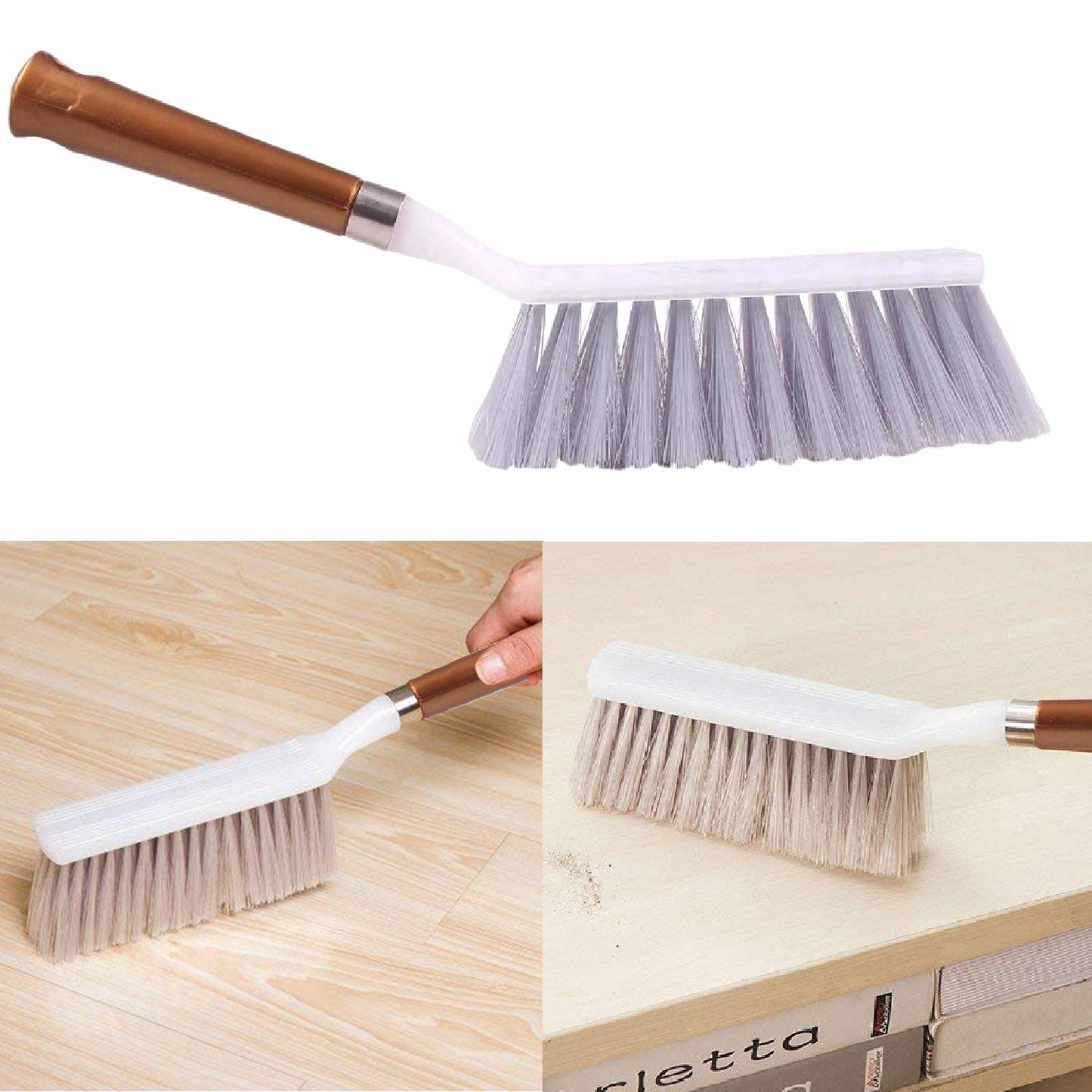 Sturdy household cleaning brush with a long handle, suitable for floors and various surfaces.