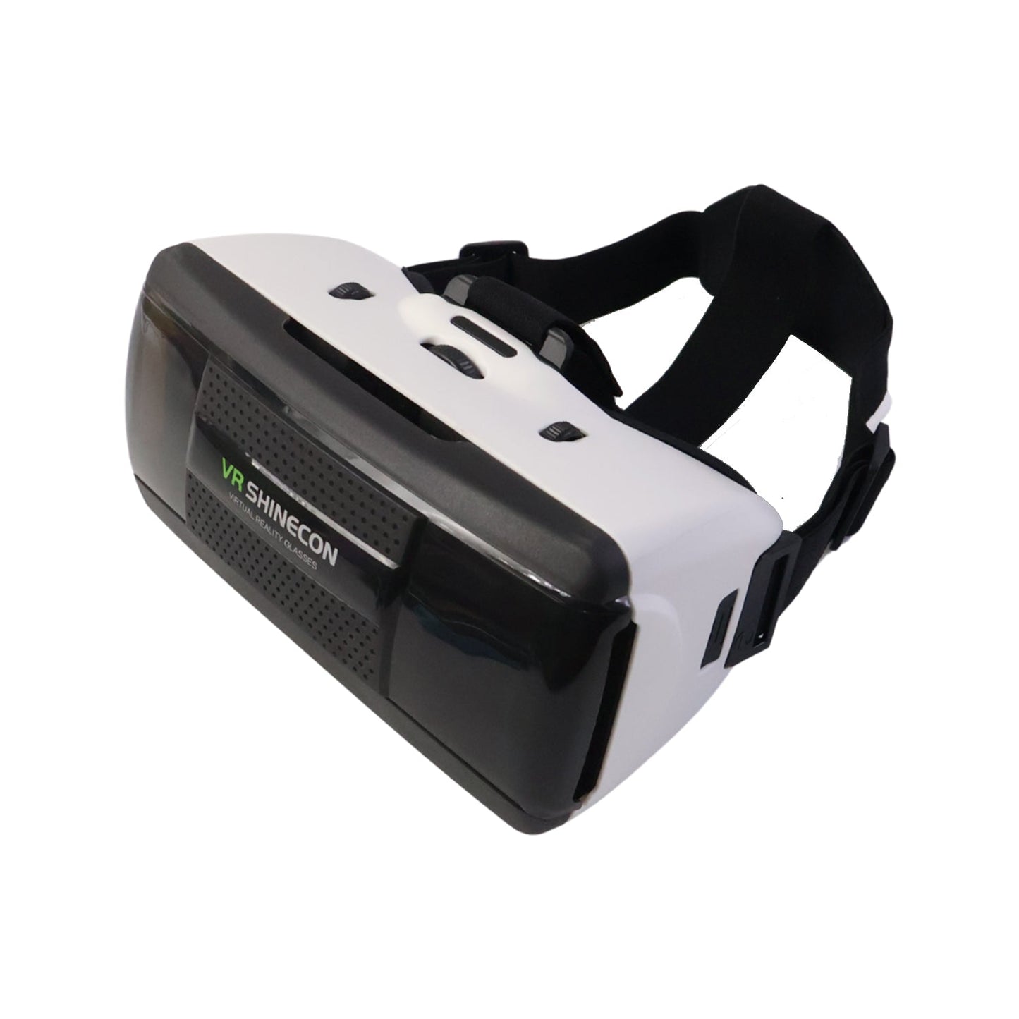 Virtual reality headset with ventilated front panel to prevent smartphone overheating
