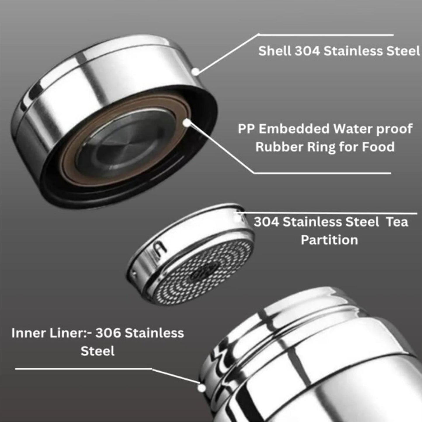 Durable stainless steel vacuum flask for travel and daily use