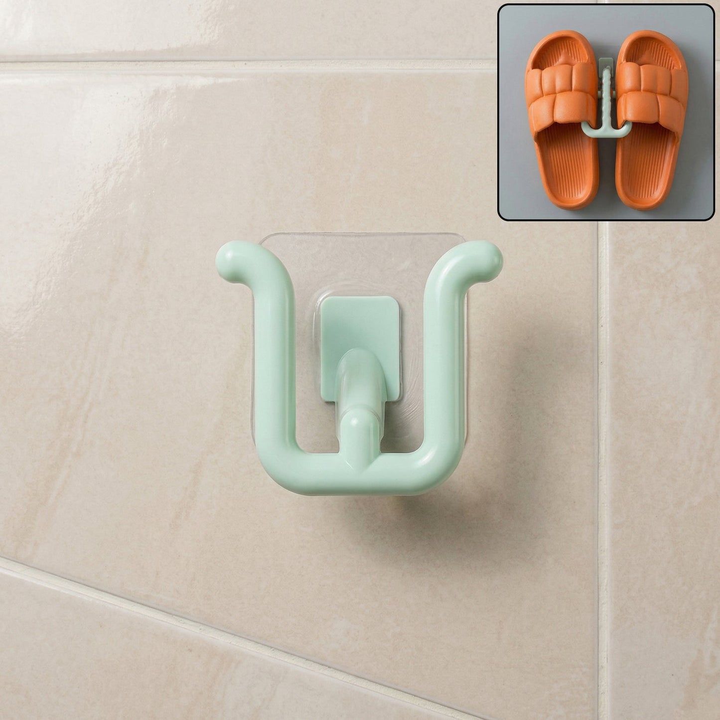 Wall-mounted slipper holder rack installed for home organization