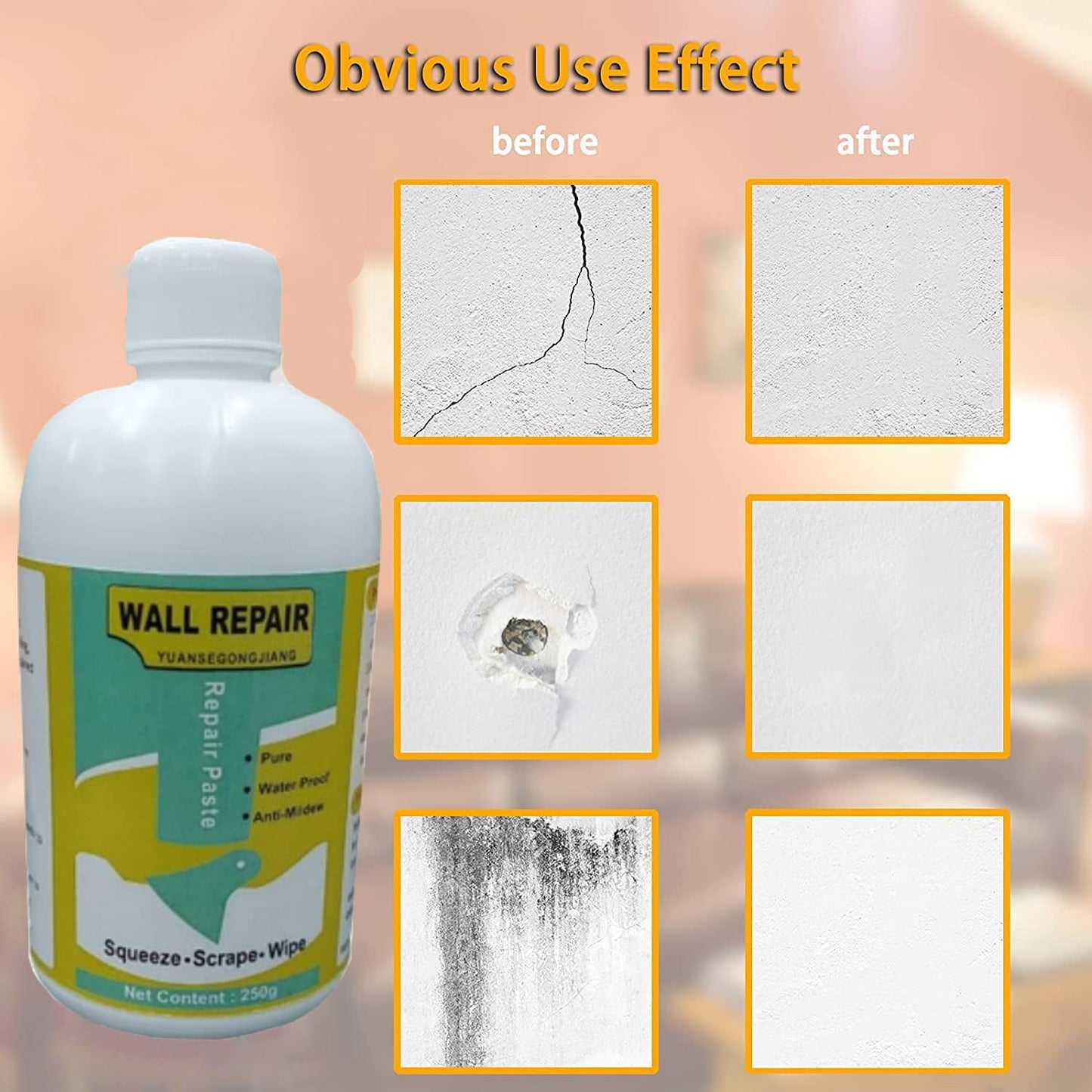 Wall repair cream tube without label shown for application