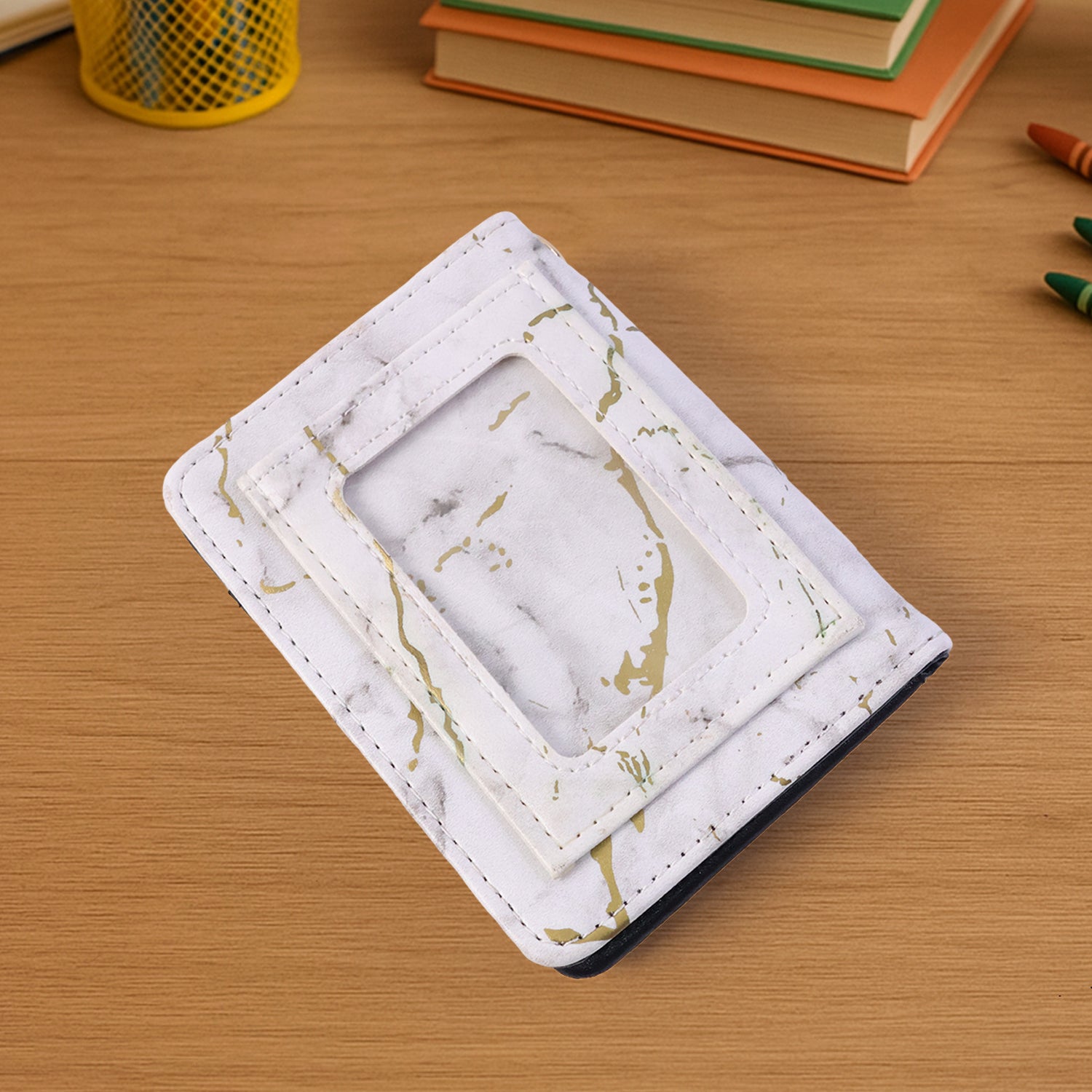 Slim marble card holder for credit and debit cards