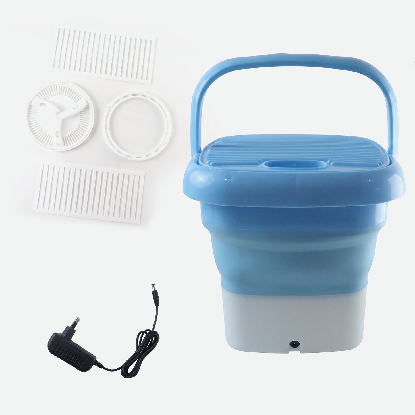 Close-up of the Mini Portable Washing Machine control panel and lid, highlighting touch buttons.