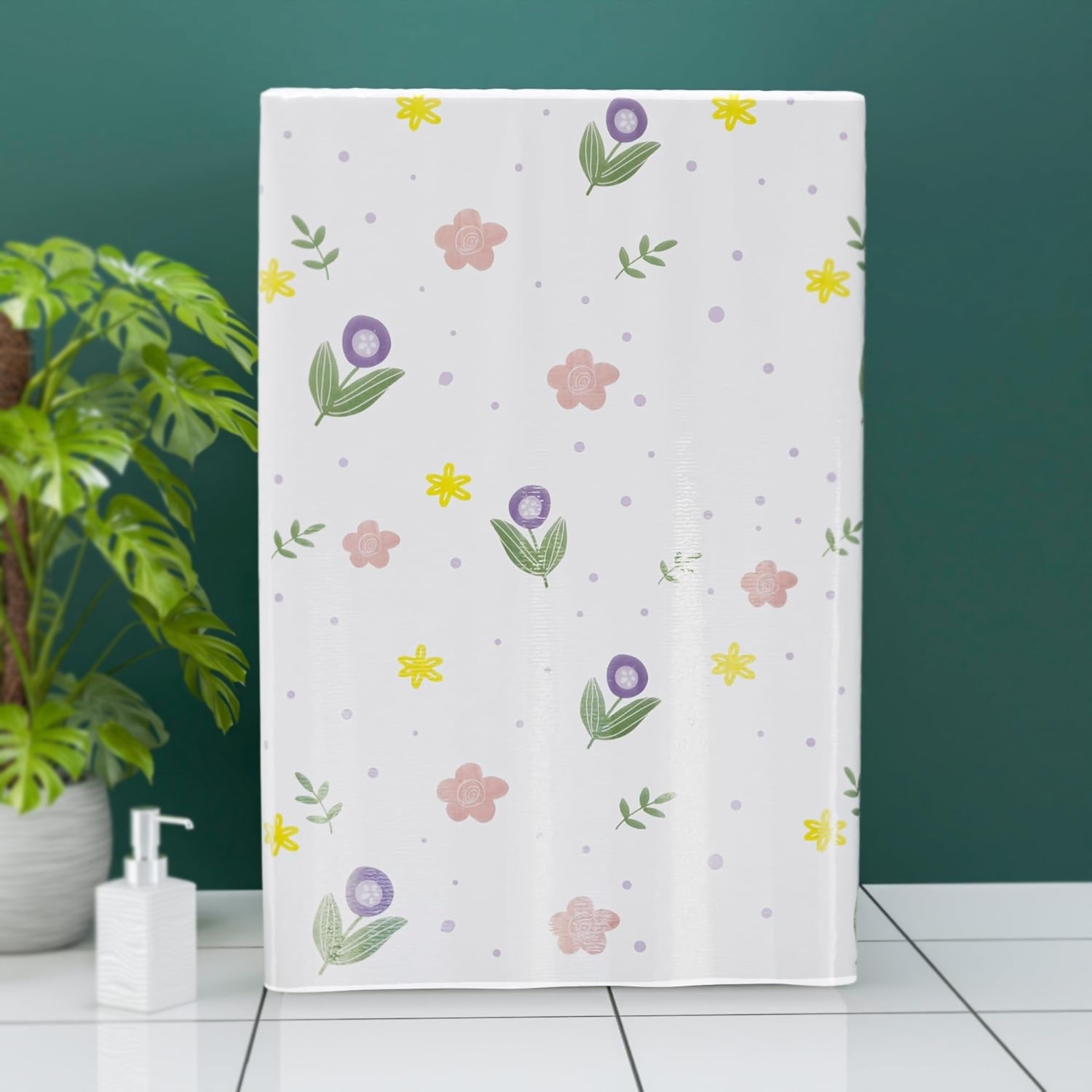 Durable fabric washing machine cover with scratch resistant features