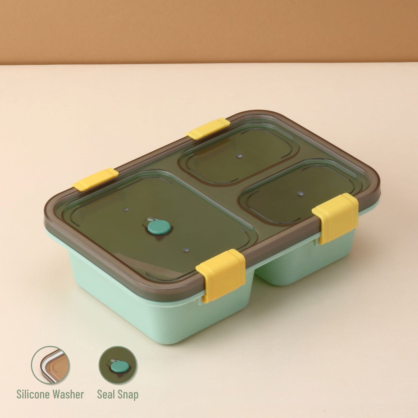 The compact kids lunch box fitting perfectly inside a school backpack.