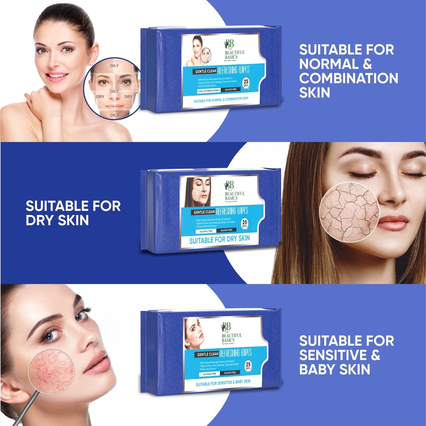Close-up of the soft texture of a pH-balanced facial wipe.