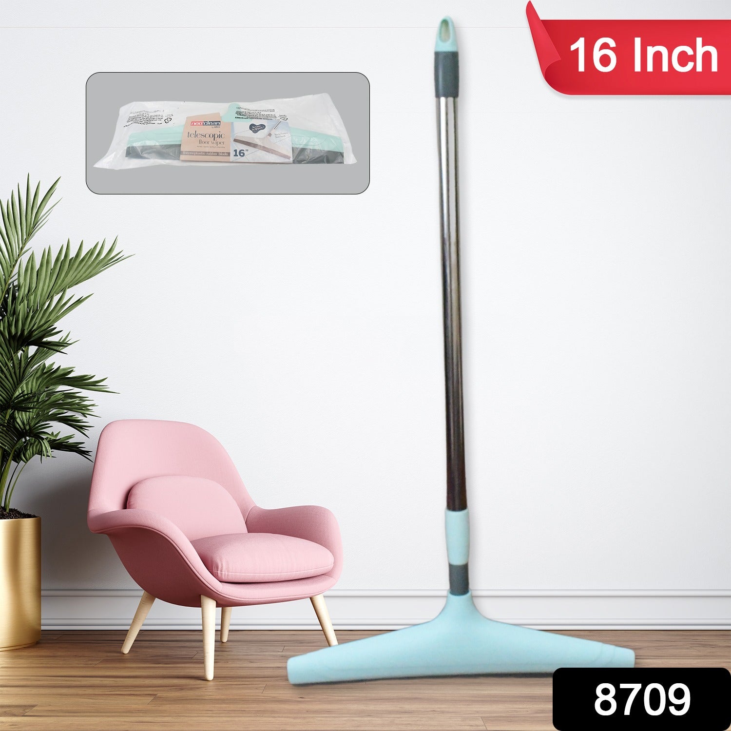 A person using the Ganesh telescopic floor wiper for effective home cleaning.