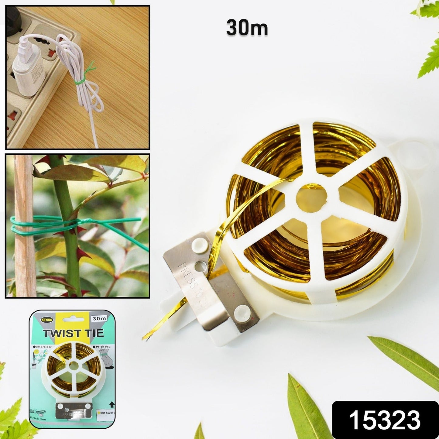 Twist tie roll used for organizing cables and wires neatly