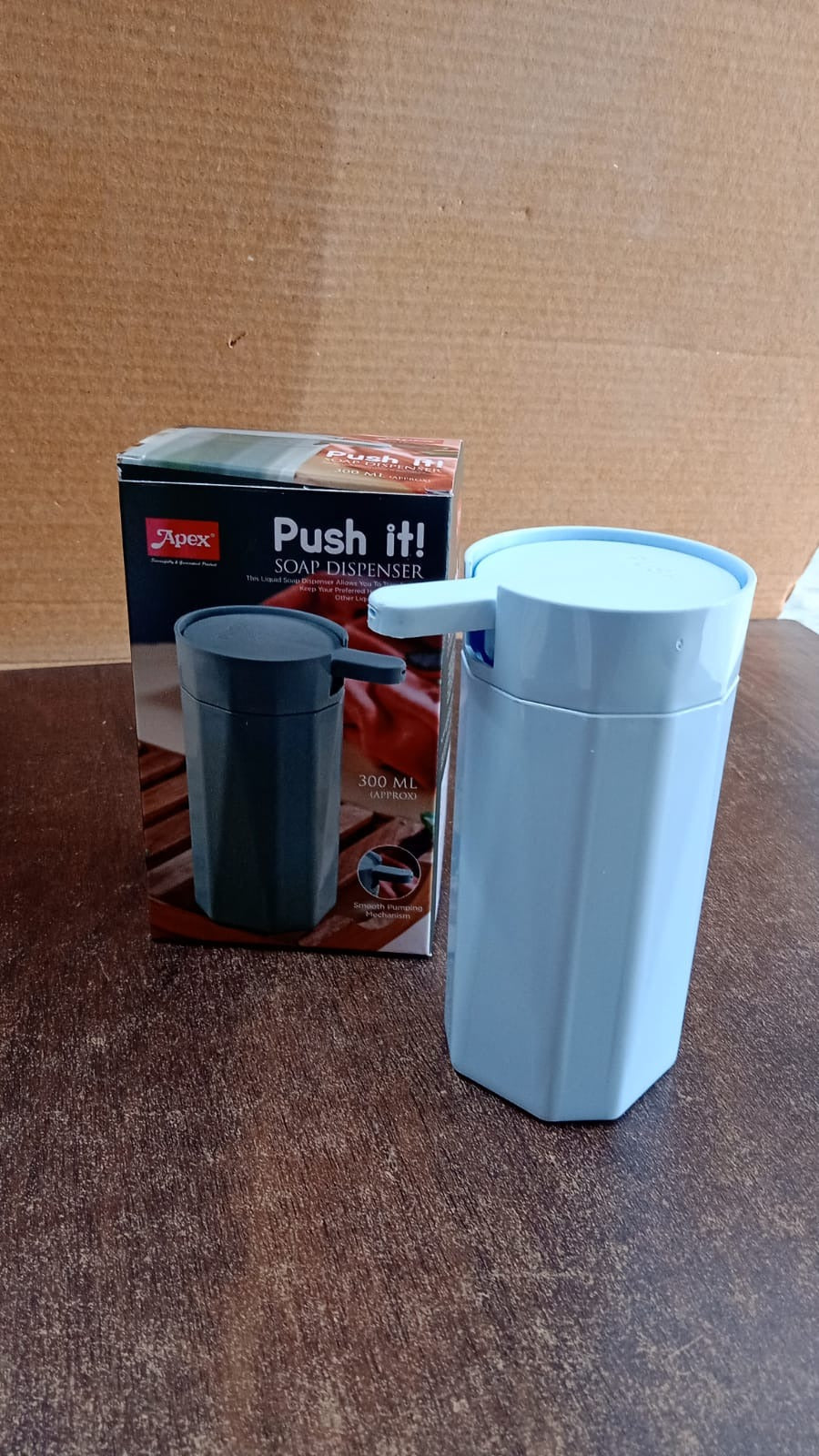 Soap Dispenser 300ml placed in a contemporary bathroom setting