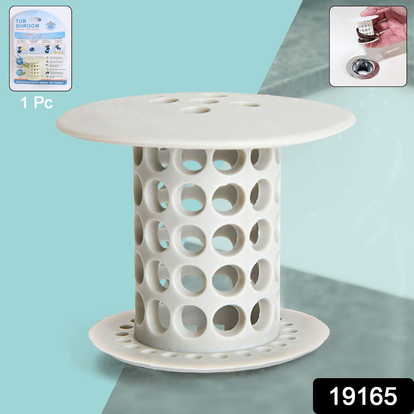 Flexible tub drain strainer with hair stopper for shower and sink