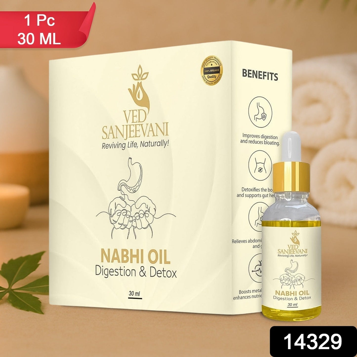 Video showcasing application of Nabhi Oil for digestion and detox benefits