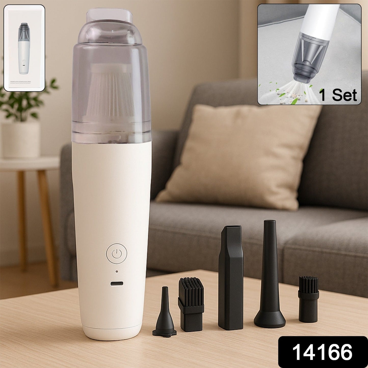 Rechargeable mini handheld vacuum cleaner for home cleaning with USB Type-C charging