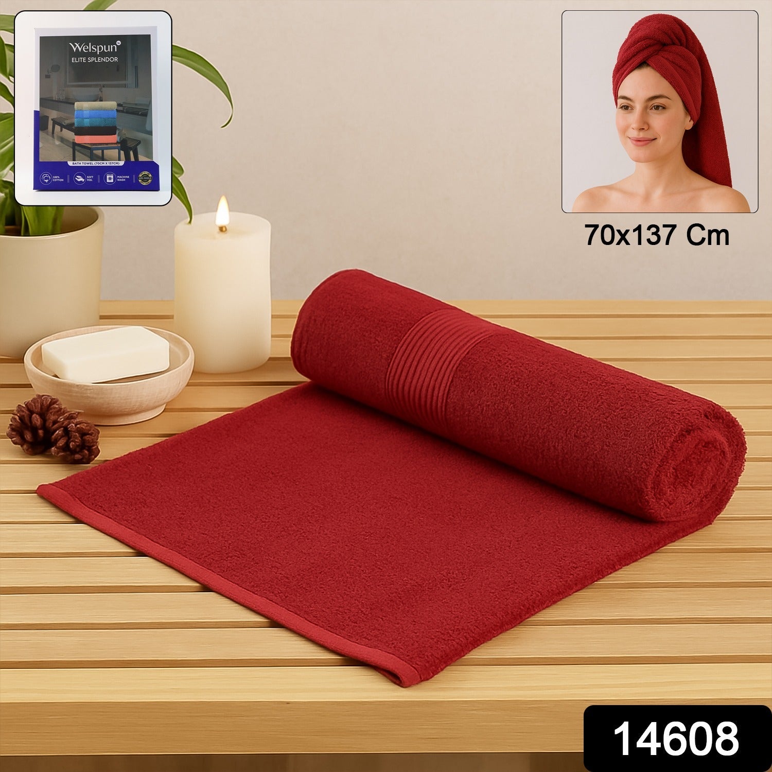Luxury cotton bath towel from Splendor collection, quick-dry fabric