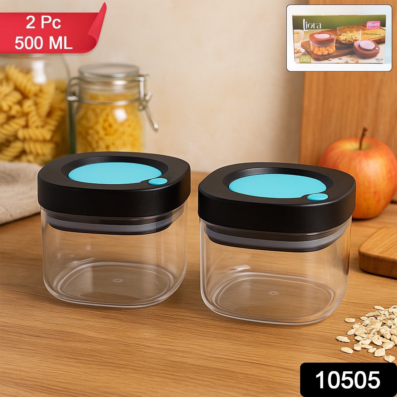 Transparent food storage containers set ideal for kitchen and pantry organization