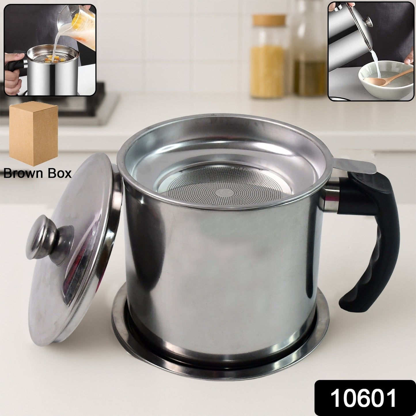 Household grease separator pot for filtering cooking oil