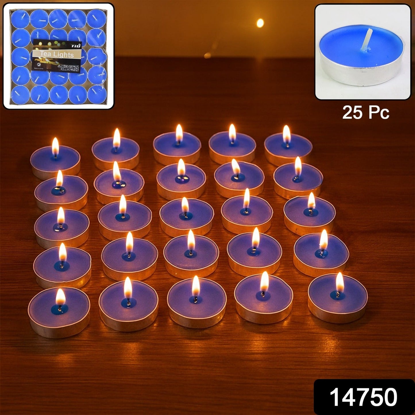 Close-up of mix color scented tea light candles arranged for festive decoration