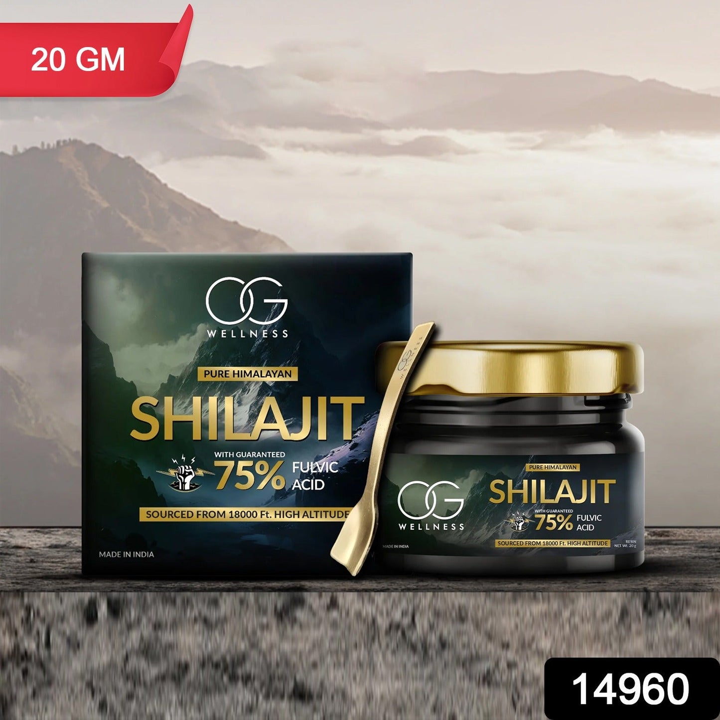 Close-up of OG Himalayan Shilajit resin showcasing its natural texture