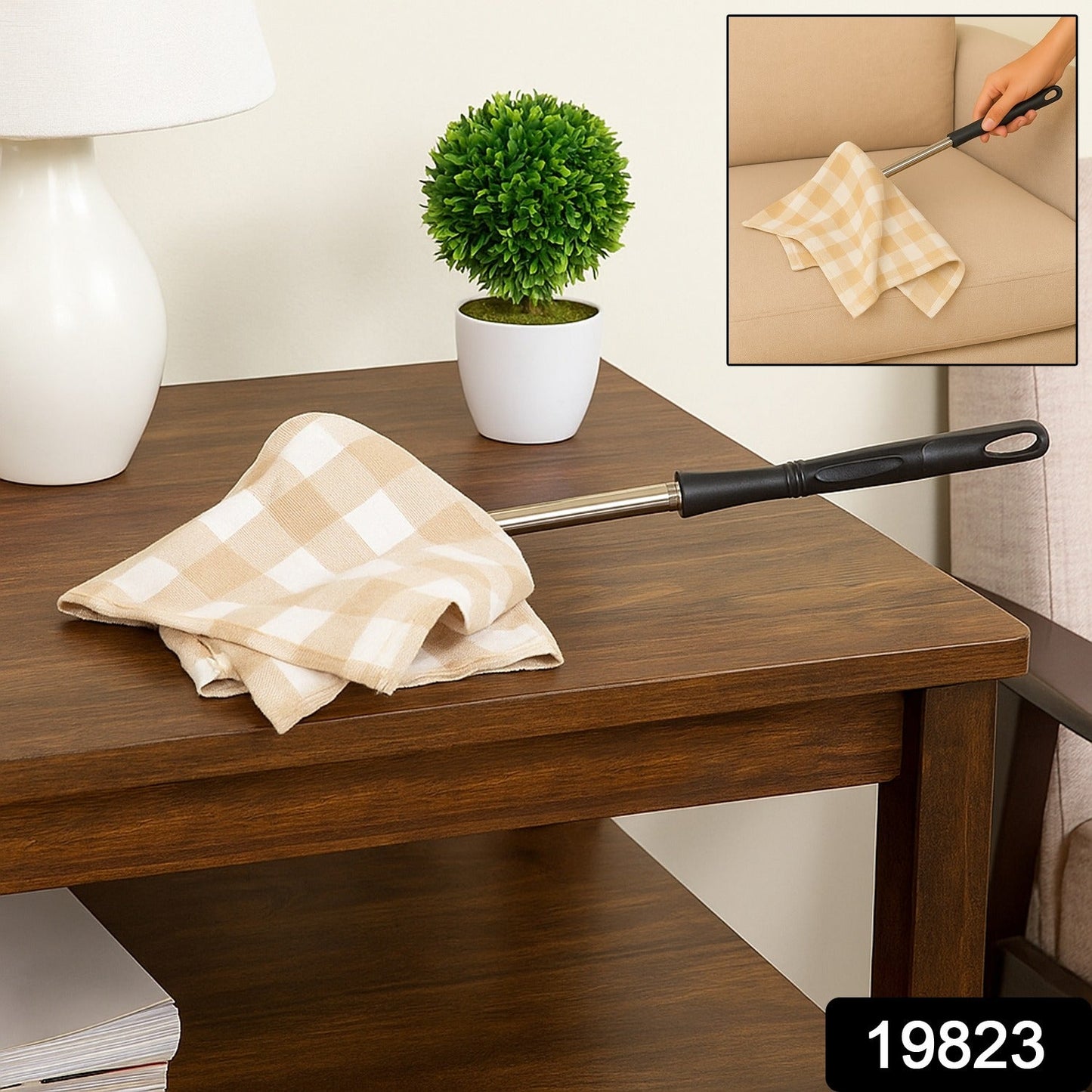 Dusting mop cleaning tool with fixed handle for precise dust removal