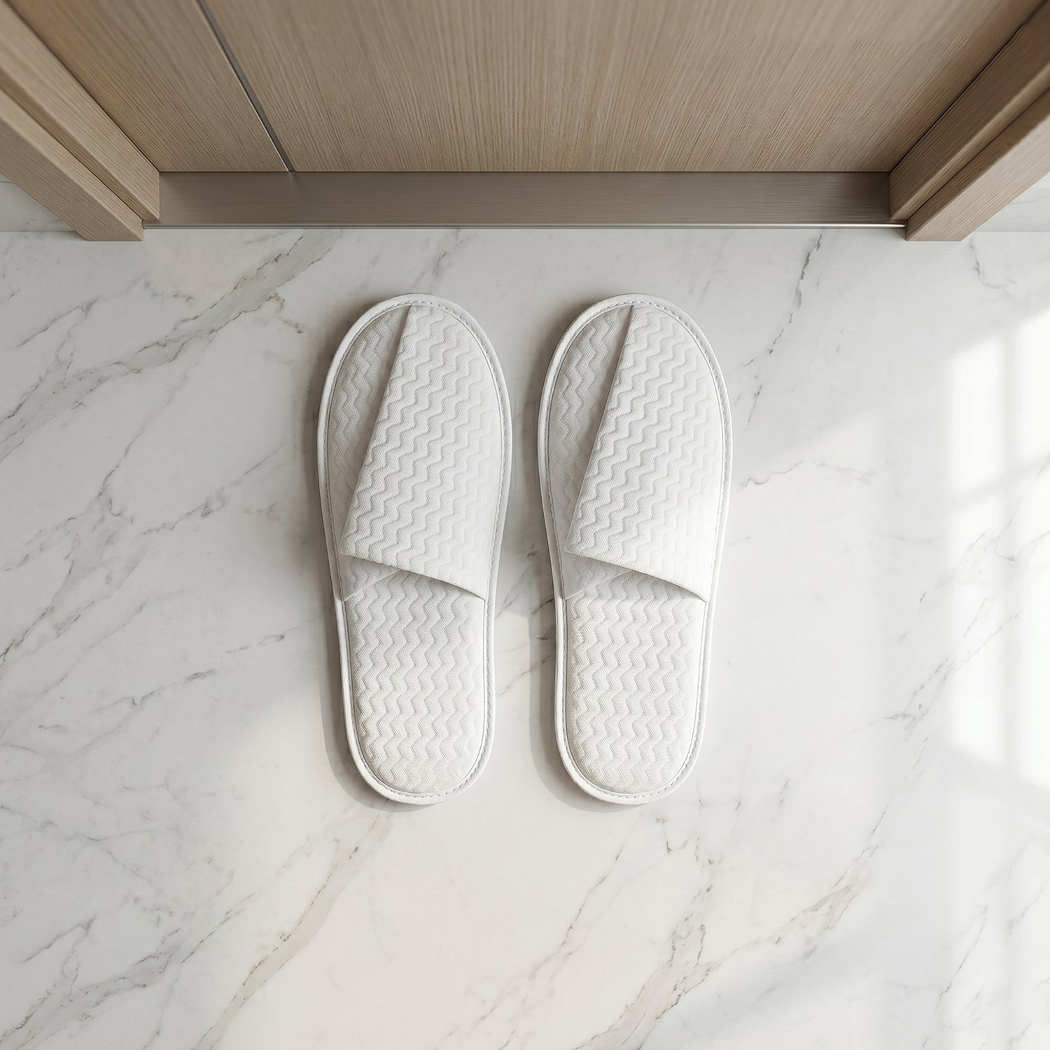 White slippers size display for hotel use