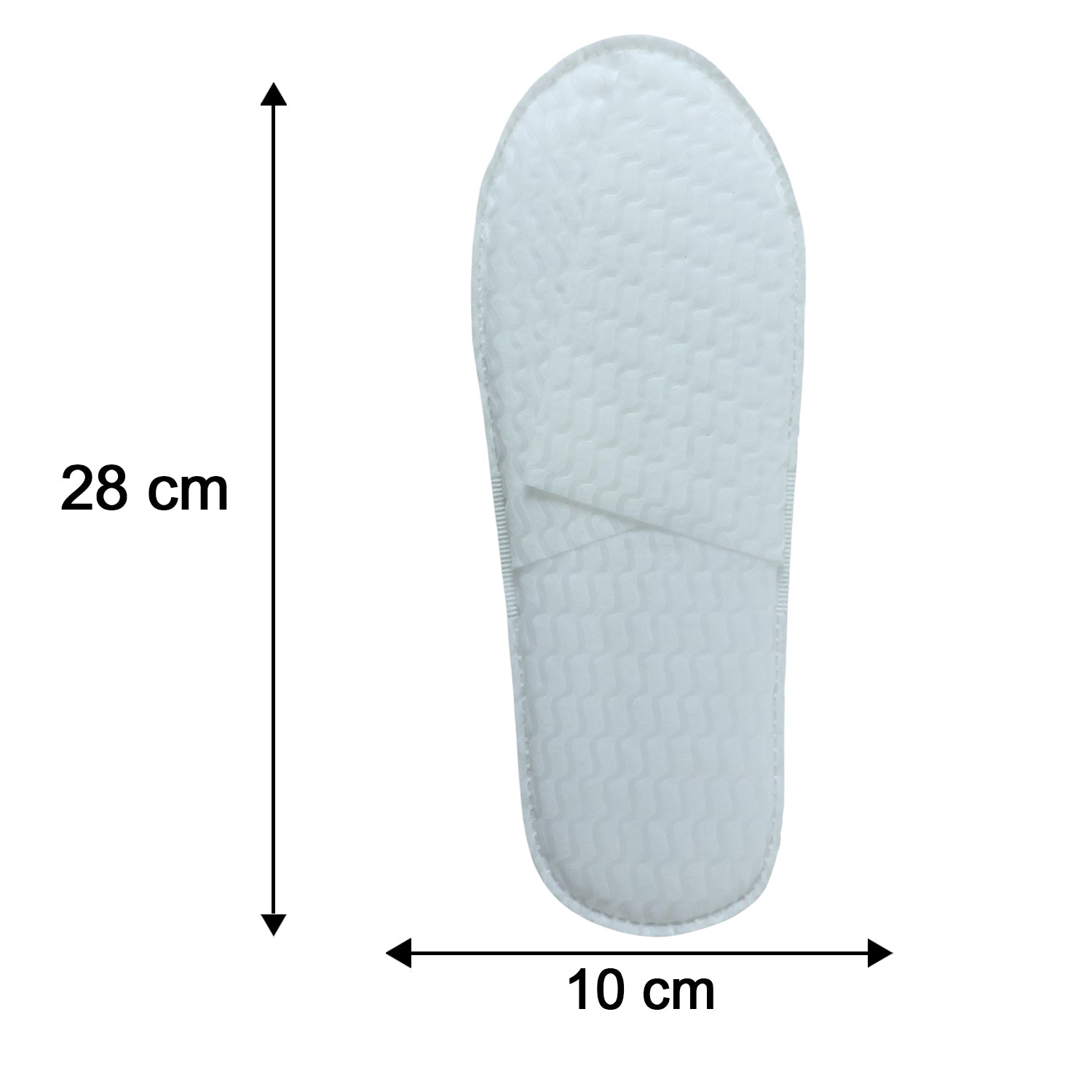 Folded white disposable slippers for travel and hotel use
