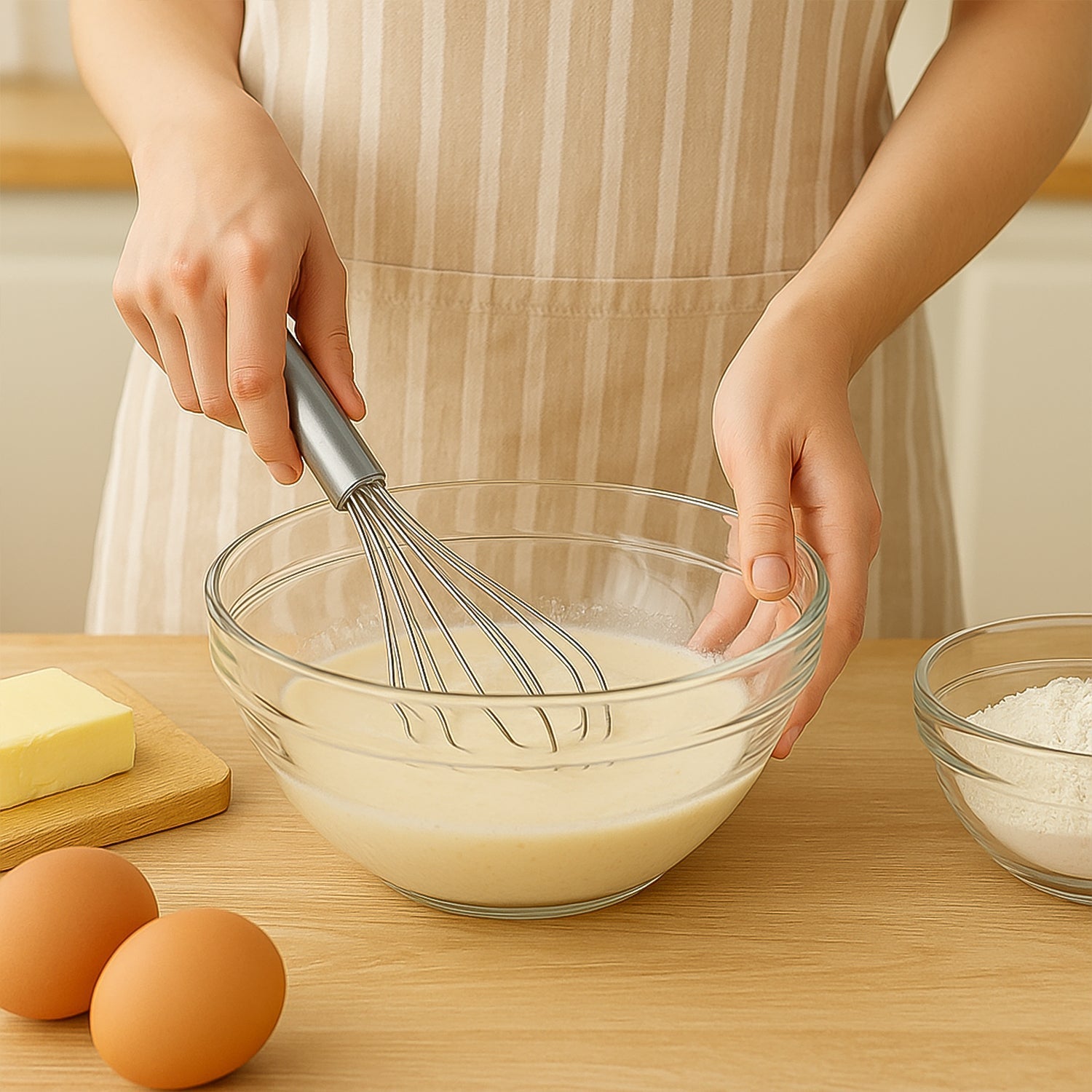 Small size stainless steel balloon whisk ideal for eggs and batters