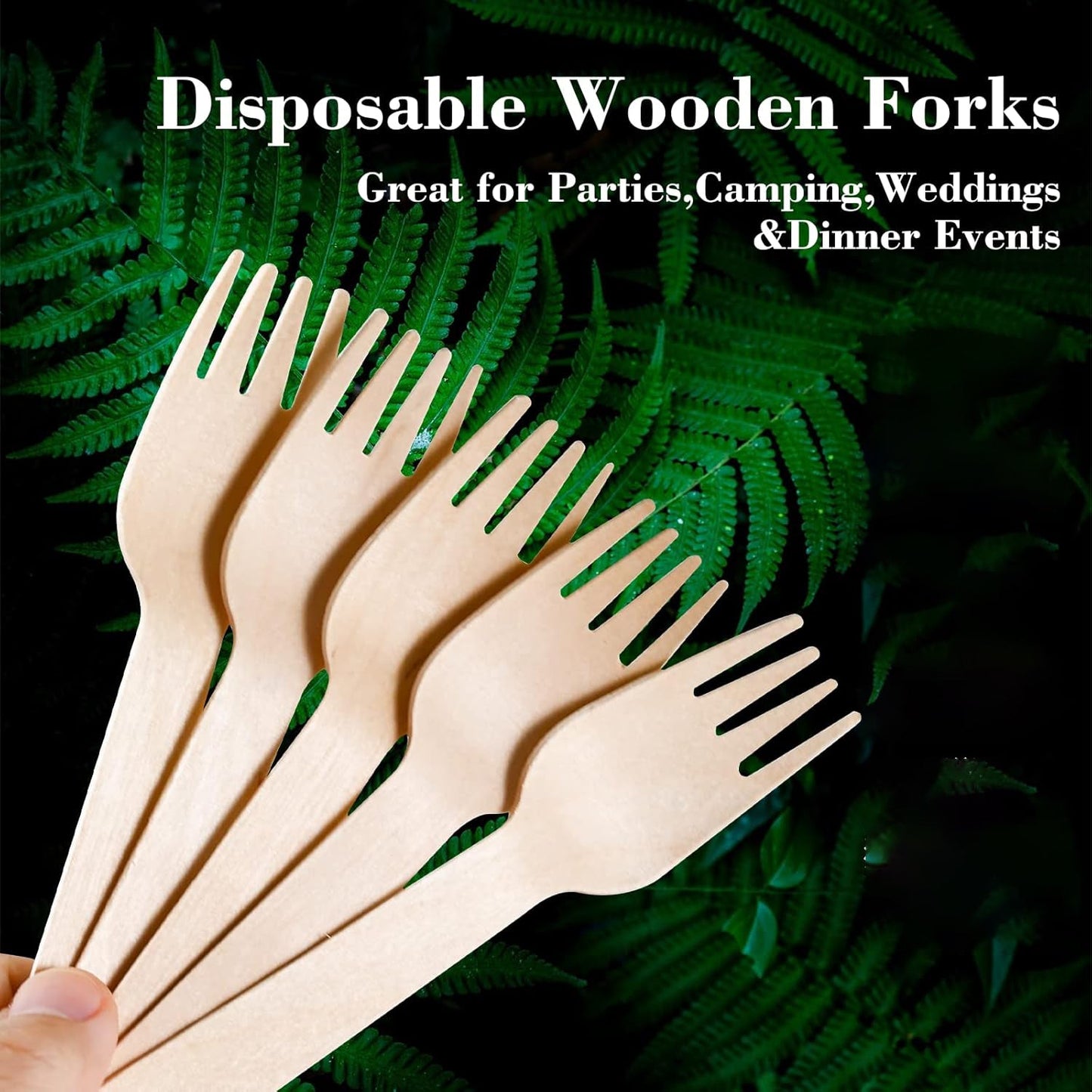 Pack of 30 Freshee 160mm disposable birchwood wooden forks