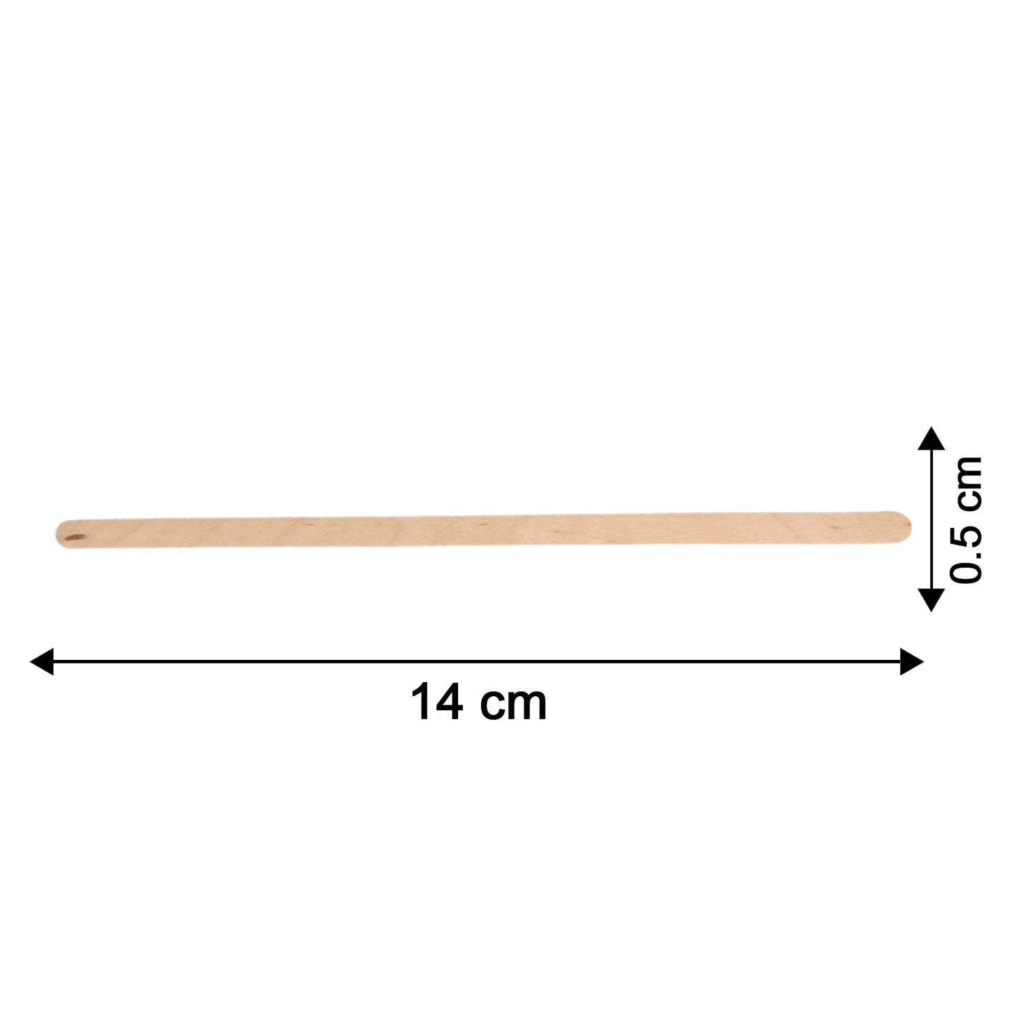 Size comparison of eco-friendly wooden stir sticks for coffee