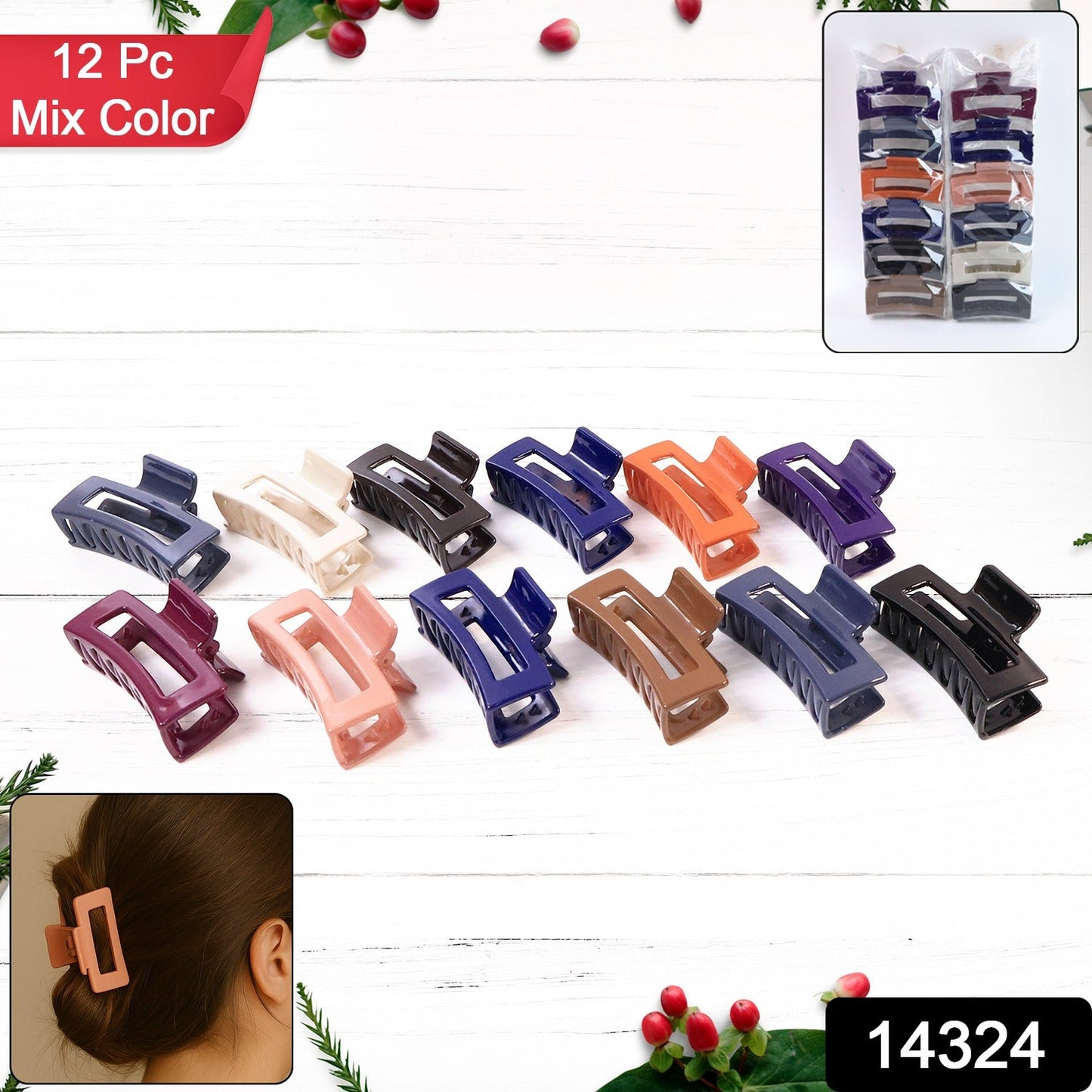 Minimalist matte finish rectangular hair clip for women and girls