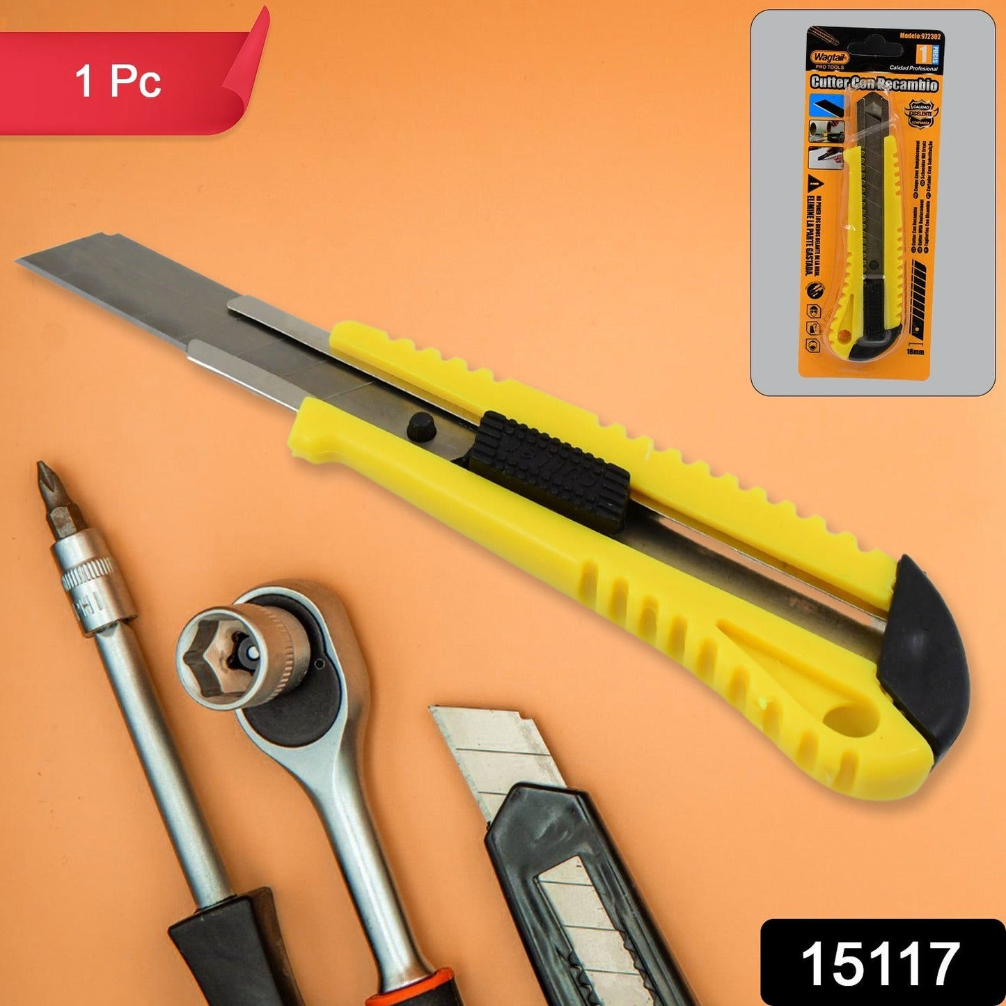 Heavy Duty Cutter Knife with a sturdy handle and retractable blade.