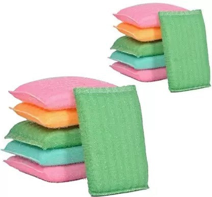 Pack of 12 scratch-proof scrubber pads for effective kitchen cleaning.