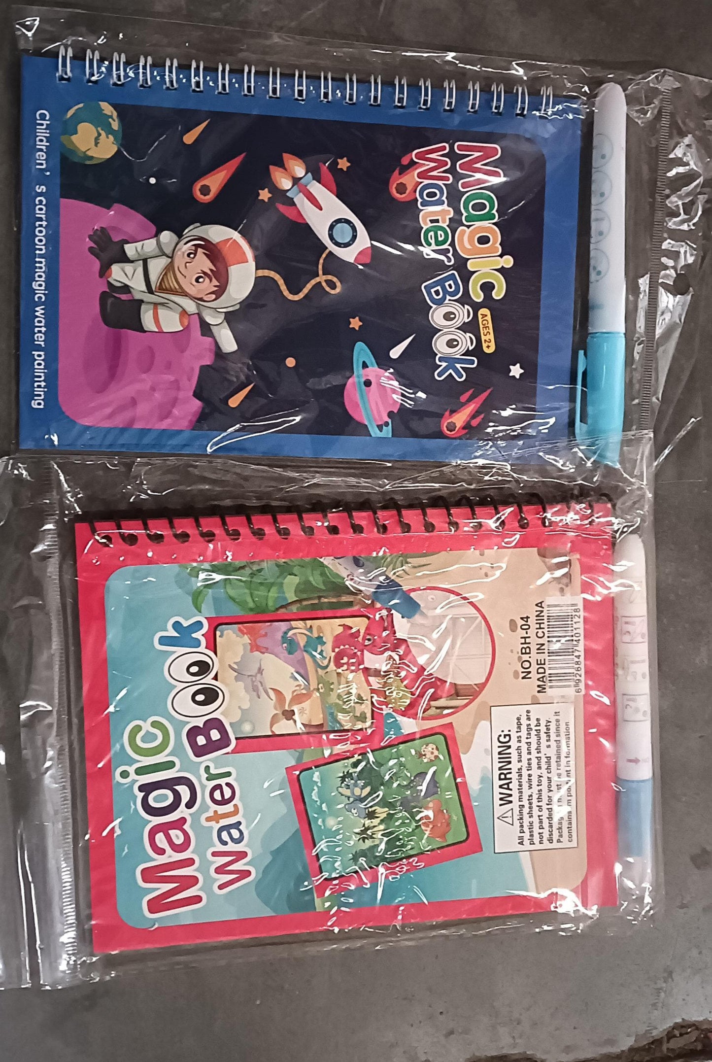 Close-up of the Magic Water Coloring Book's page showing a partially coloured illustration.