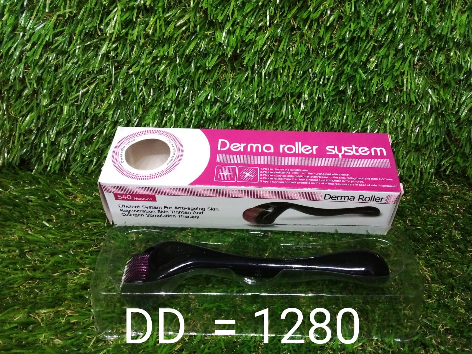 Derma roller shown as a tool for promoting healthy hair regrowth on the scalp.