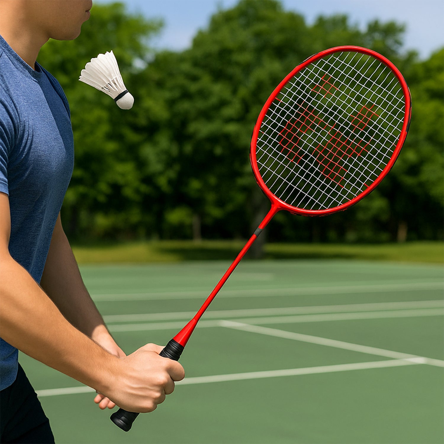 Durable kids badminton rackets for outdoor recreational use