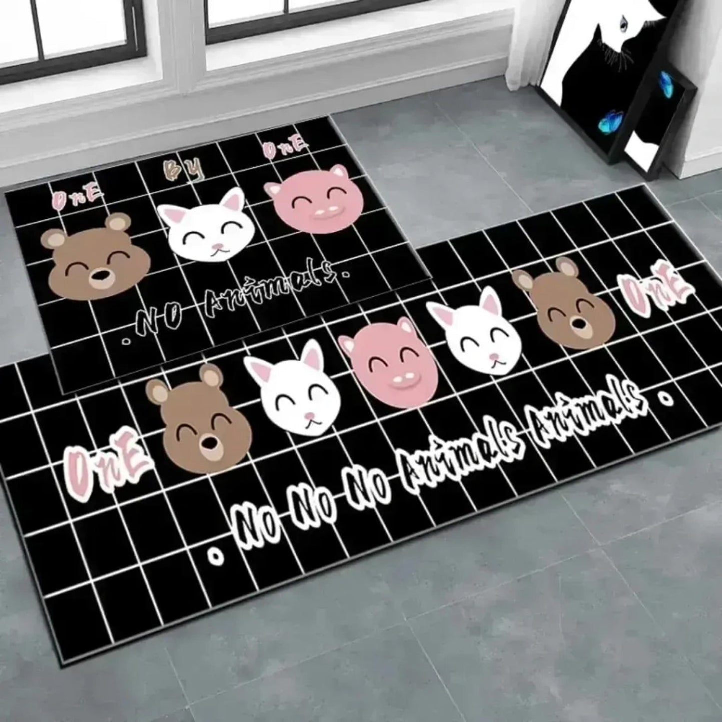 Non-slip printed floor mats for home safety and decor