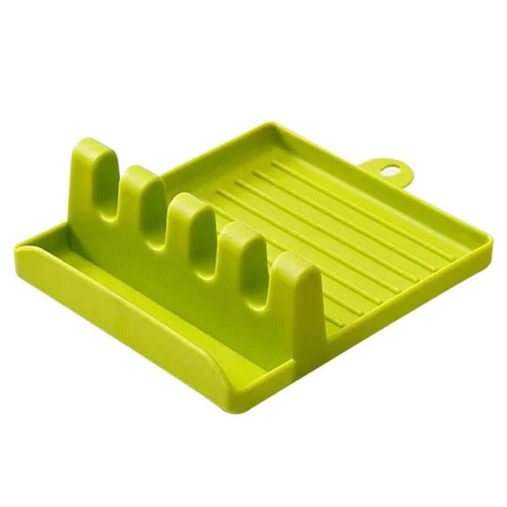 Practical kitchen spatula holder with a wide drip pad design.